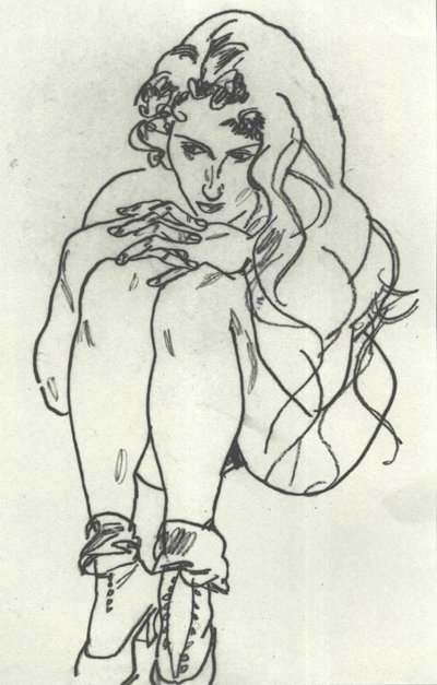 Kauernder Frauenakt von Egon Schiele